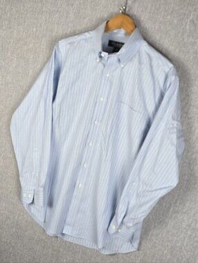 Brooks Brothers Country Club Egyptian Cotton Dress Shirt Blue Sz M/R